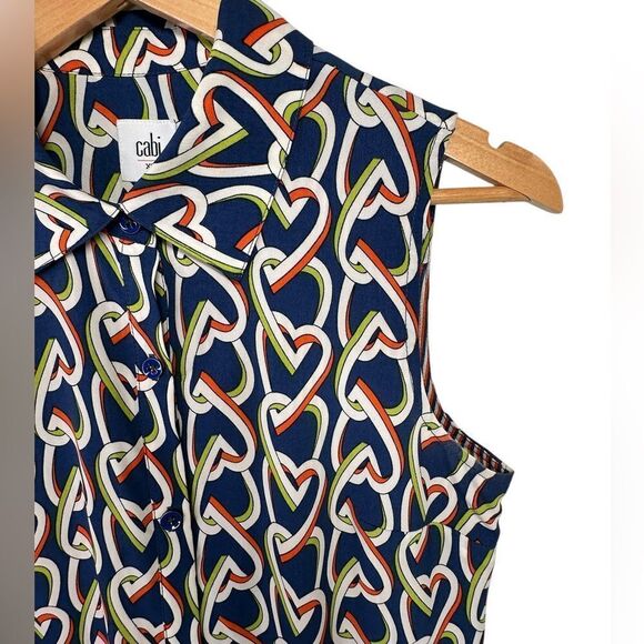 Cabi Amour Interlocking Heart Chain Sheath Dress Duster Size XS - Picture 4 of 12